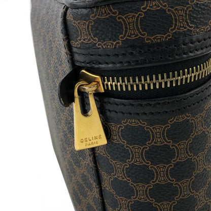 CELINE Macadam Blason Vanity bag Hand bag Black Vintage Old Celine 42j7dd