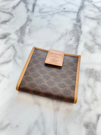 CELINE Macadam Triomphe Clasp wallet Brown Vintage Old Celine 68j7a4
