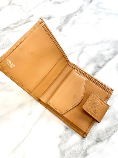 CELINE Macadam Triomphe Clasp wallet Brown Vintage Old Celine 68j7a4