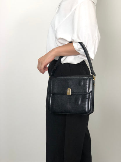 Yves Saint Laurent YSL Logo Shoulder bag Black Vintage 67eb7u