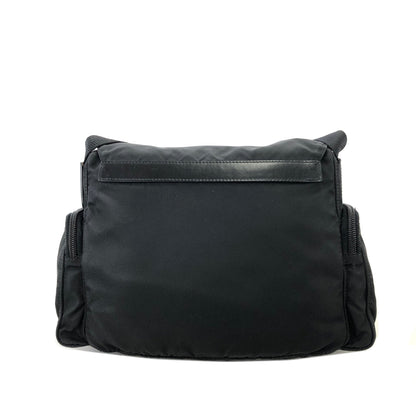 PRADA Triangle logo Buckle Nylon Crossbody Shoulder bag Black Vintage tnnrcj
