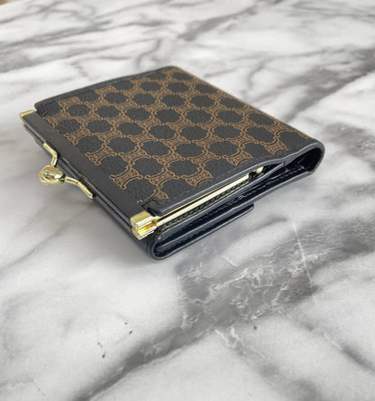 CELINE Macadam Blason Clasp Bifold wallet Brown Vintage Old Celine e72fbj