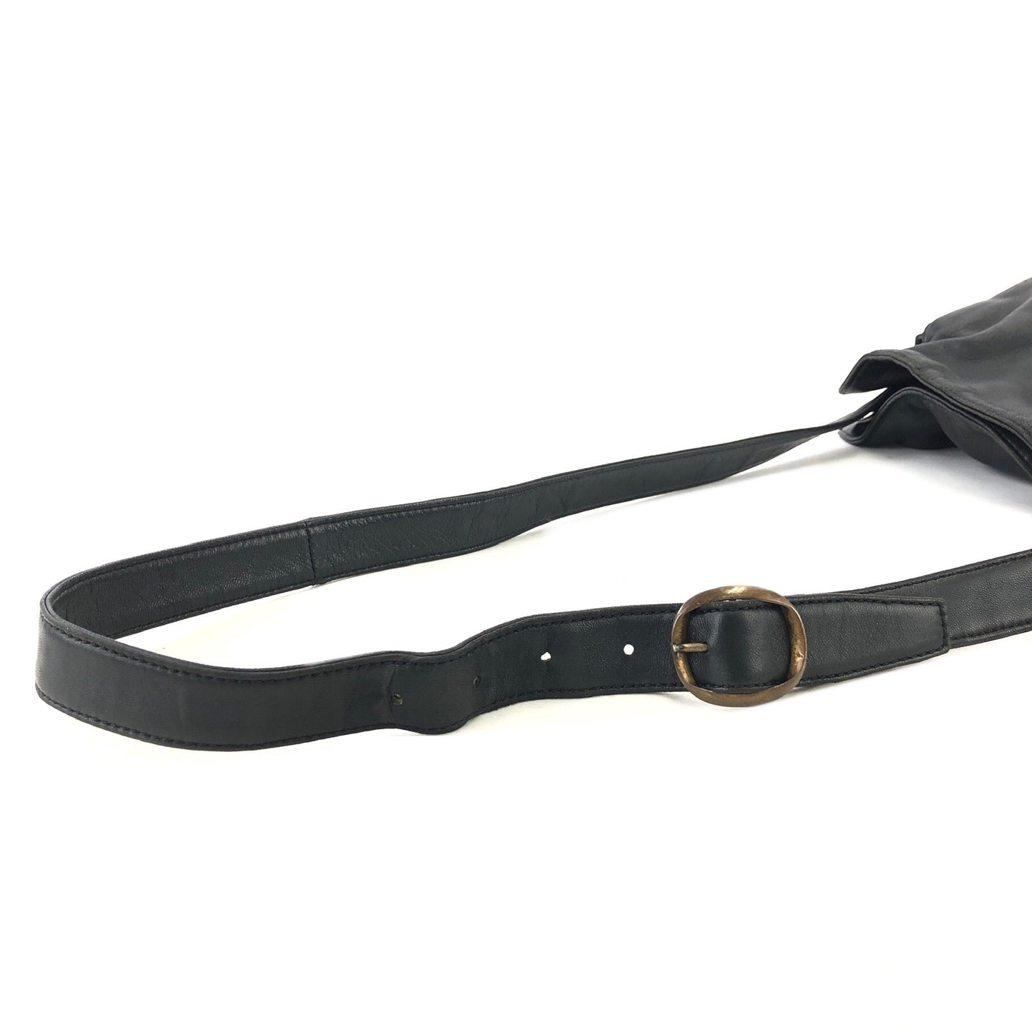 LOEWE Anagram Logo Nappa Leather Drawstring Shoulder bag Black Vintage Old xp5hpu