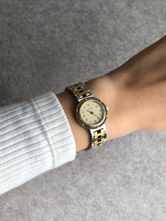 HERMES Watch Silver×Gold Vintage ccywcb