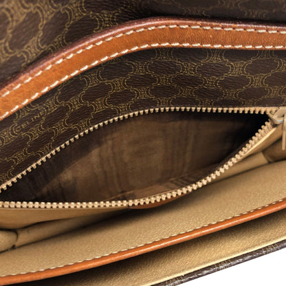 CELINE Macadam Blason Crossbody Small Shoulder bag Brown Vintage Old Celine 73td6y