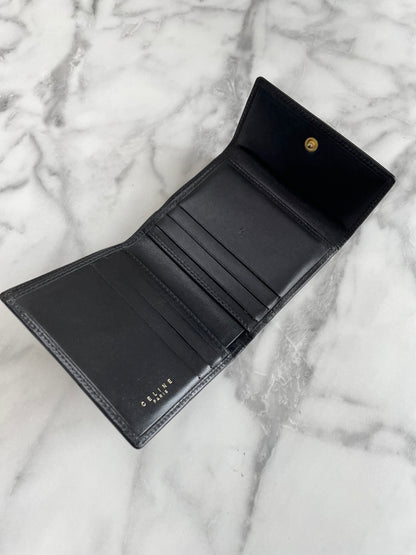 CELINE Macadam Blason Clasp Bifold wallet Brown Vintage Old Celine e72fbj