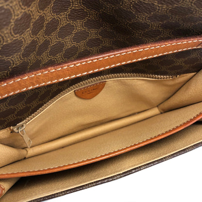 CELINE Macadam Blason Crossbody Small Shoulder bag Brown Vintage Old Celine 73td6y