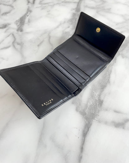 CELINE Macadam Blason Clasp Bifold wallet Brown Vintage Old Celine e72fbj