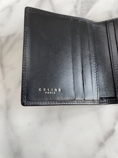 CELINE Macadam Blason Clasp Bifold wallet Brown Vintage Old Celine e72fbj