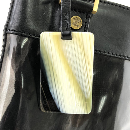 CELINE Blason 透明板吊飾皮革 PVC 手提包 黑色 復古 舊款 Celine ercjxm