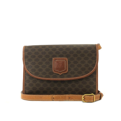 CELINE Macadam Blason Crossbody Small Shoulder bag Brown Vintage Old Celine 73td6y