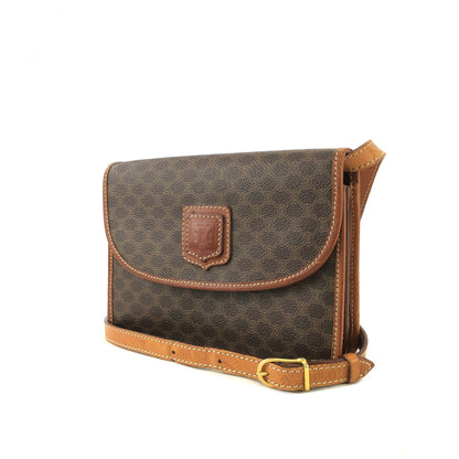 CELINE Macadam Blason Crossbody Small Shoulder bag Brown Vintage Old Celine 73td6y