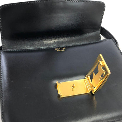 CELINE Horse carriage Crossbody Shoulderbag Black Vintage Old CELINE 3ne2y3
