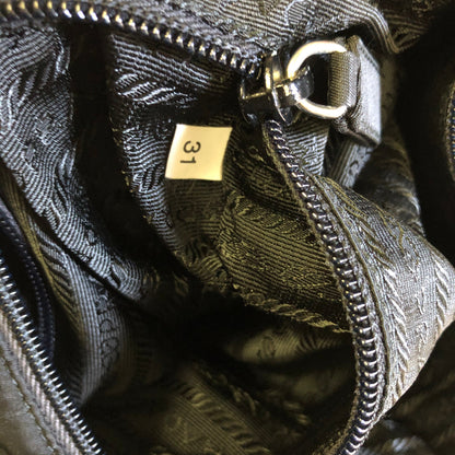 PRADA Triangle Logo Nylon Shoulder bag Handbag Black Vintage jhsxgd