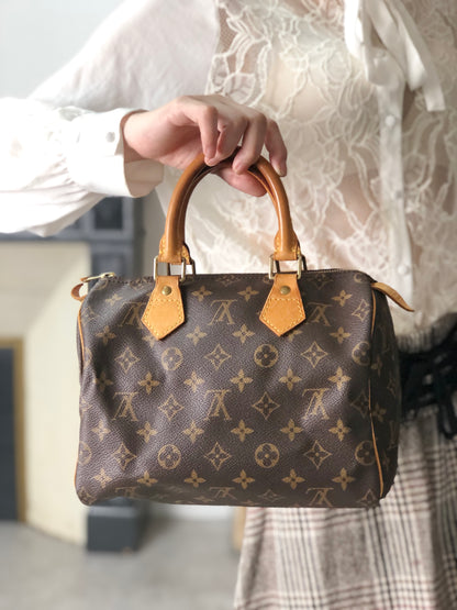 LOUIS VUITTON Monogram Small Boston bag Handbag Brown Vintage ffjgk5
