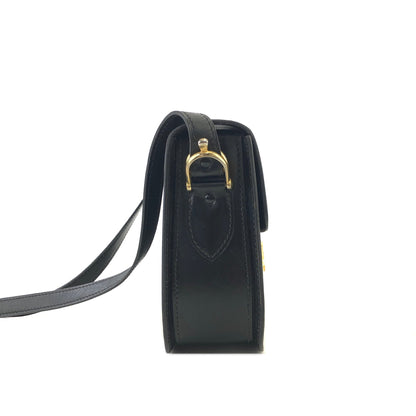 CELINE Horse carriage Crossbody Shoulderbag Black Vintage Old CELINE 3ne2y3
