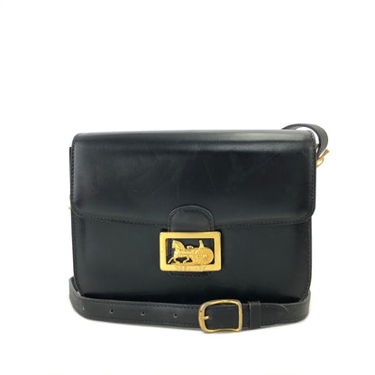 CELINE Horse carriage Crossbody Shoulderbag Black Vintage Old CELINE 3ne2y3