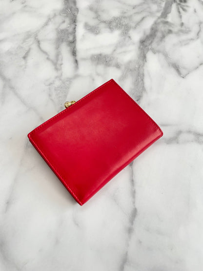 CELINE Circle Logo Clasp Wallet Red Vintage Old Celine eigc2b