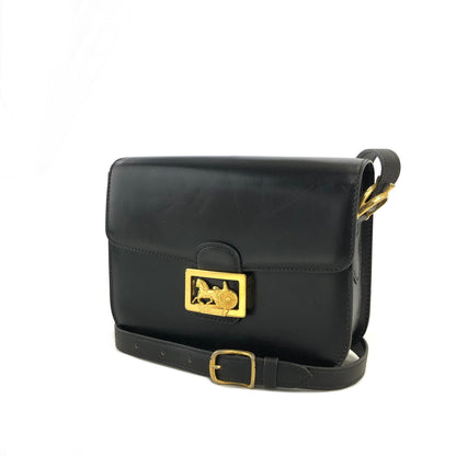 CELINE Horse carriage Crossbody Shoulderbag Black Vintage Old CELINE 3ne2y3
