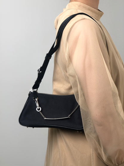 Christian Dior Logo Stone Shoulder bag Black Vintage 3ta7w7