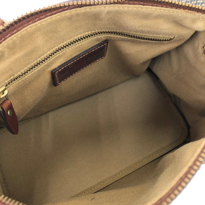 RALPH LAUREN Logo Houndstooth Boston bag Handbag Brown Vintage Old g7kdsy