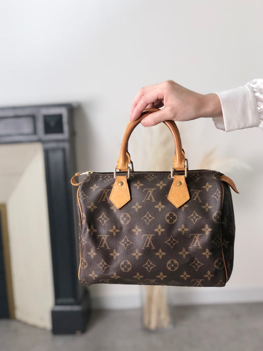 LOUIS VUITTON Monogram Small Boston bag Handbag Brown Vintage ffjgk5