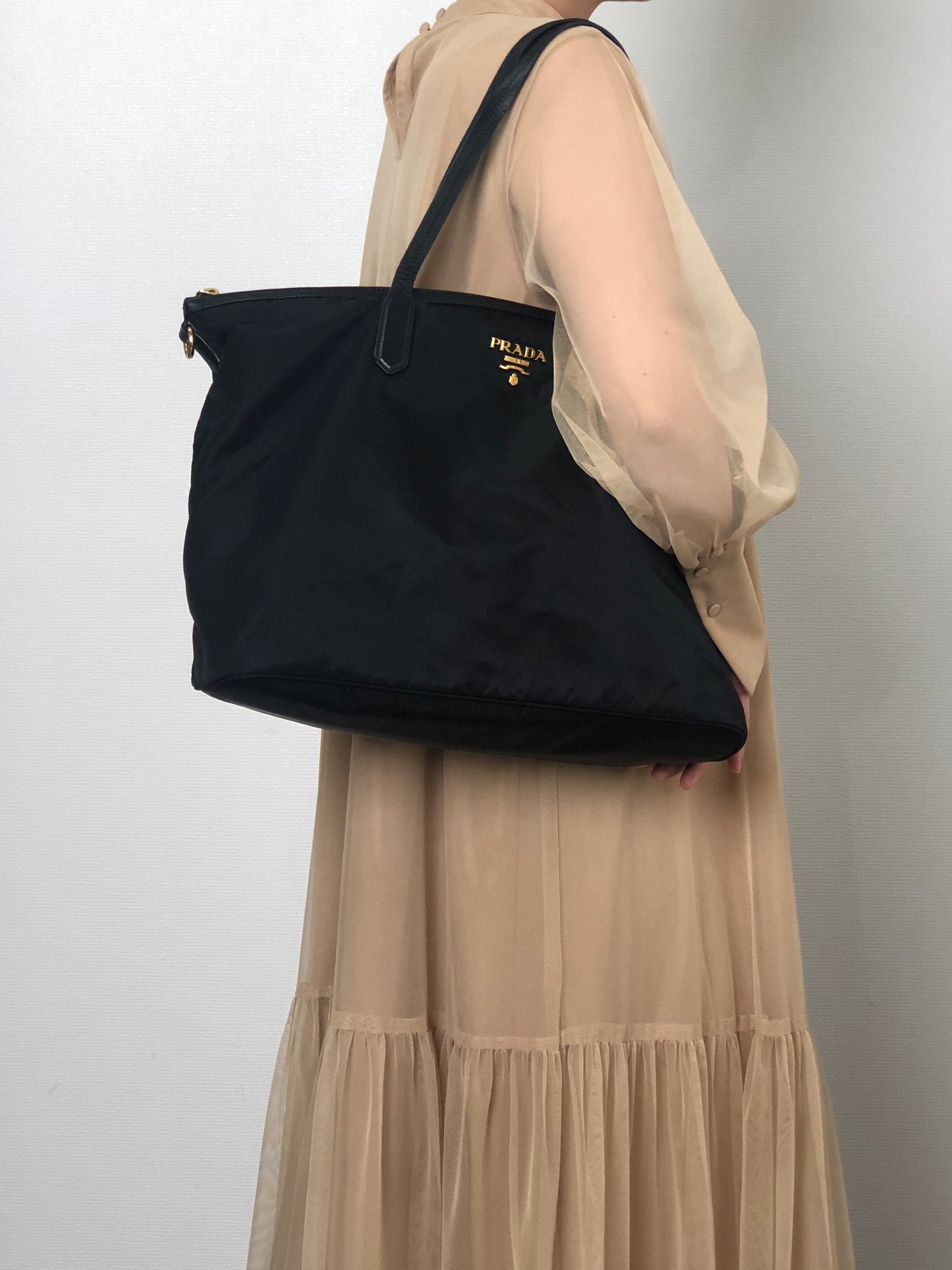 PRADA Logo Totebag Black Vintage dvcviv