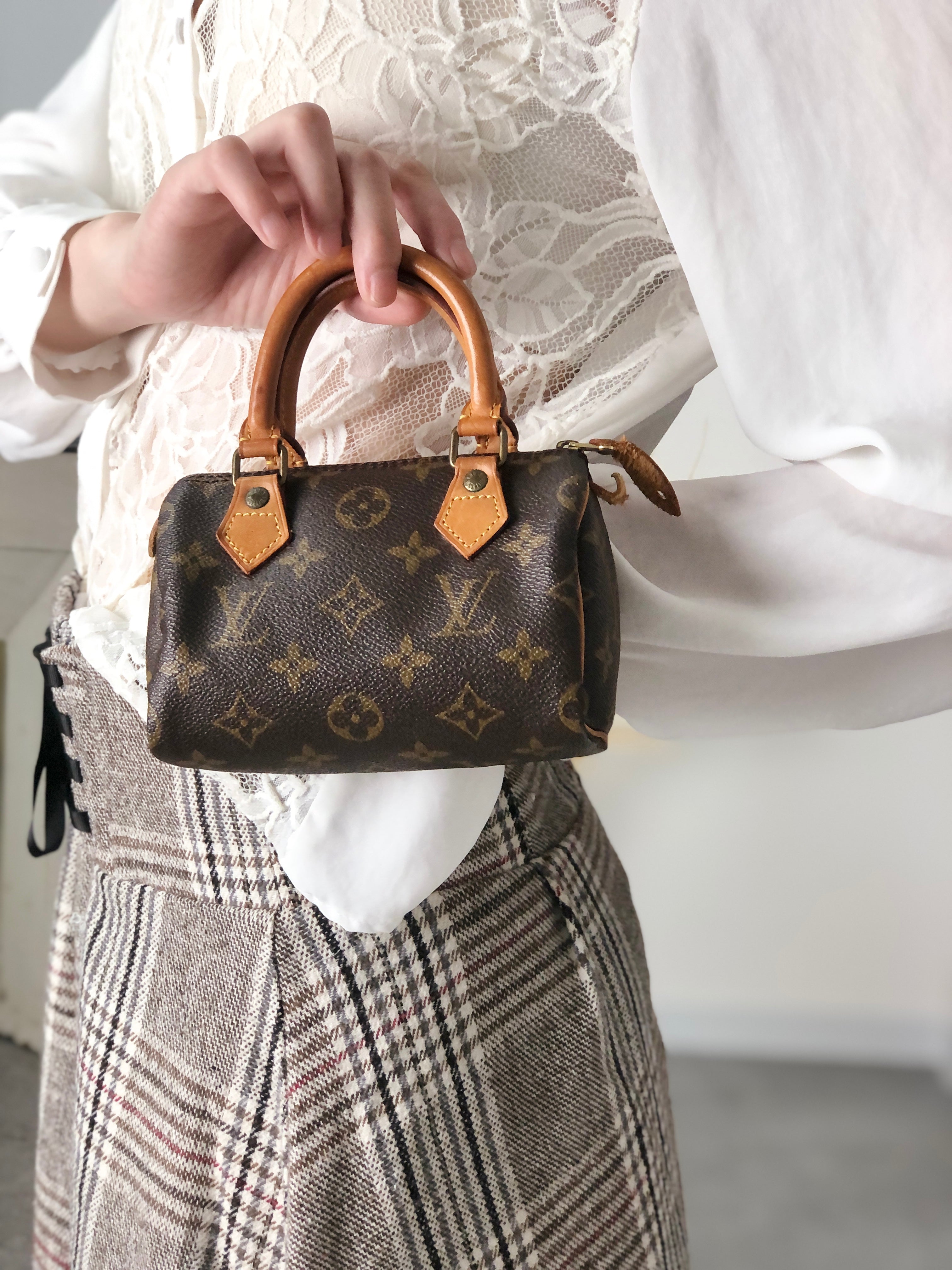 LOUIS VUITTON Monogram Small Handbag Brown M41534 Vintage u7aexk