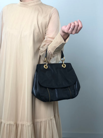 CELINE Two-way Handbag Shoulder bag Black Vintage uezhmr