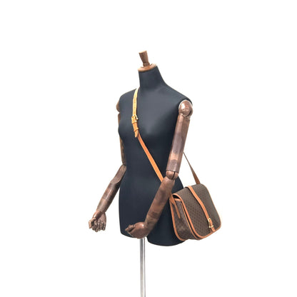 CELINE Macadam Front Buckle Flap Shoulder bag Brown Vintage Old CELINE kg6sjx