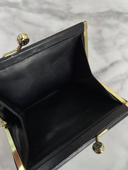 CELINE Macadam Blason Clasp Bifold wallet Brown Vintage Old Celine e72fbj