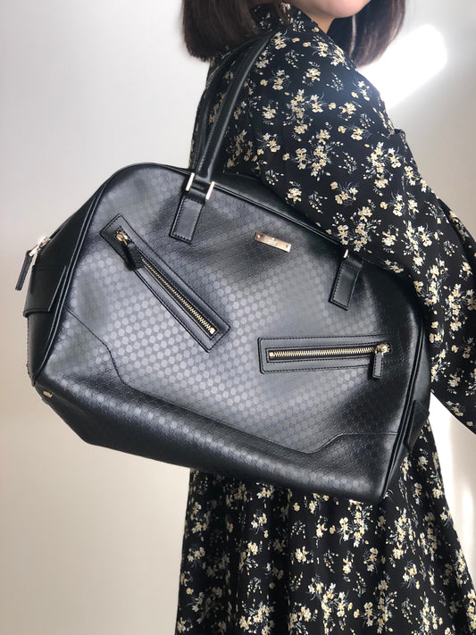 GUCCI Micro GG Tote bag mini Boston handbag camel GG pattern
