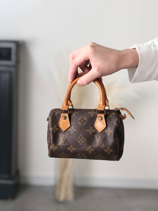 LOUIS VUITTON Monogram Small Handbag Brown M41534 Vintage u7aexk