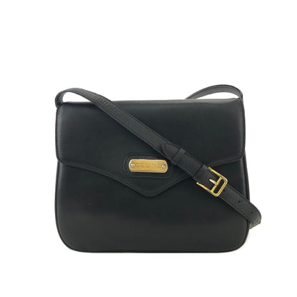 CELINE Logo Crossbody Shoulder bag Black Vintage Old CELINE 6bsn2s