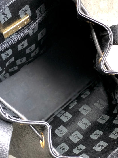 Yves Saint Laurent Diamond Cutout Shoulder bag Black YSL Vintage Old deuxn2