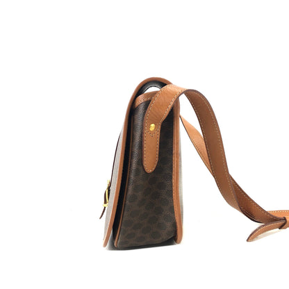 CELINE Macadam Front Buckle Flap Shoulder bag Brown Vintage Old CELINE kg6sjx