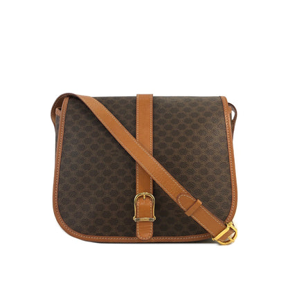 CELINE Macadam Front Buckle Flap Shoulder bag Brown Vintage Old CELINE kg6sjx