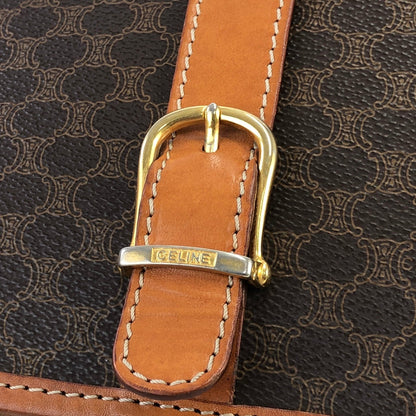 CELINE Macadam Front Buckle Flap Shoulder bag Brown Vintage Old CELINE kg6sjx