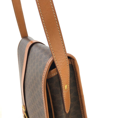 CELINE Macadam Front Buckle Flap Shoulder bag Brown Vintage Old CELINE kg6sjx