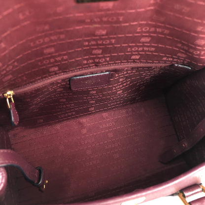 LOEWE Alamo Anagram Turn lock Handbag Shoulderbag Bordeaux Vintage Old t6dyzv