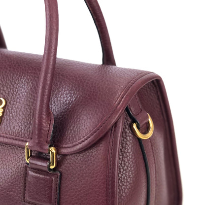 LOEWE Alamo Anagram Turn lock Handbag Shoulderbag Bordeaux Vintage Old t6dyzv