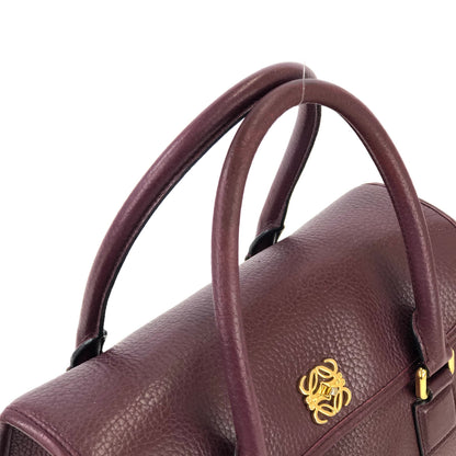LOEWE Alamo Anagram Turn lock Handbag Shoulderbag Bordeaux Vintage Old t6dyzv