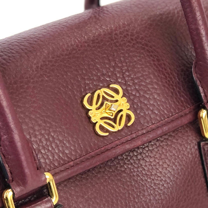 LOEWE Alamo Anagram Turn lock Handbag Shoulderbag Bordeaux Vintage Old t6dyzv