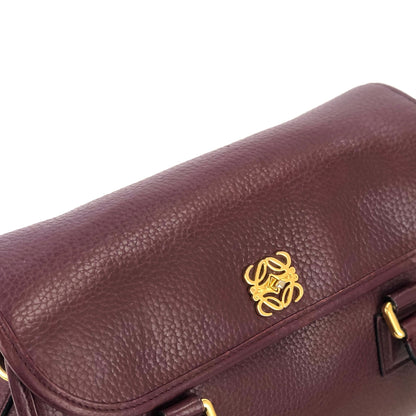 LOEWE Alamo Anagram Turn lock Handbag Shoulderbag Bordeaux Vintage Old t6dyzv