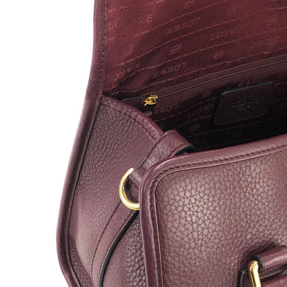 LOEWE Alamo Anagram Turn lock Handbag Shoulderbag Bordeaux Vintage Old t6dyzv