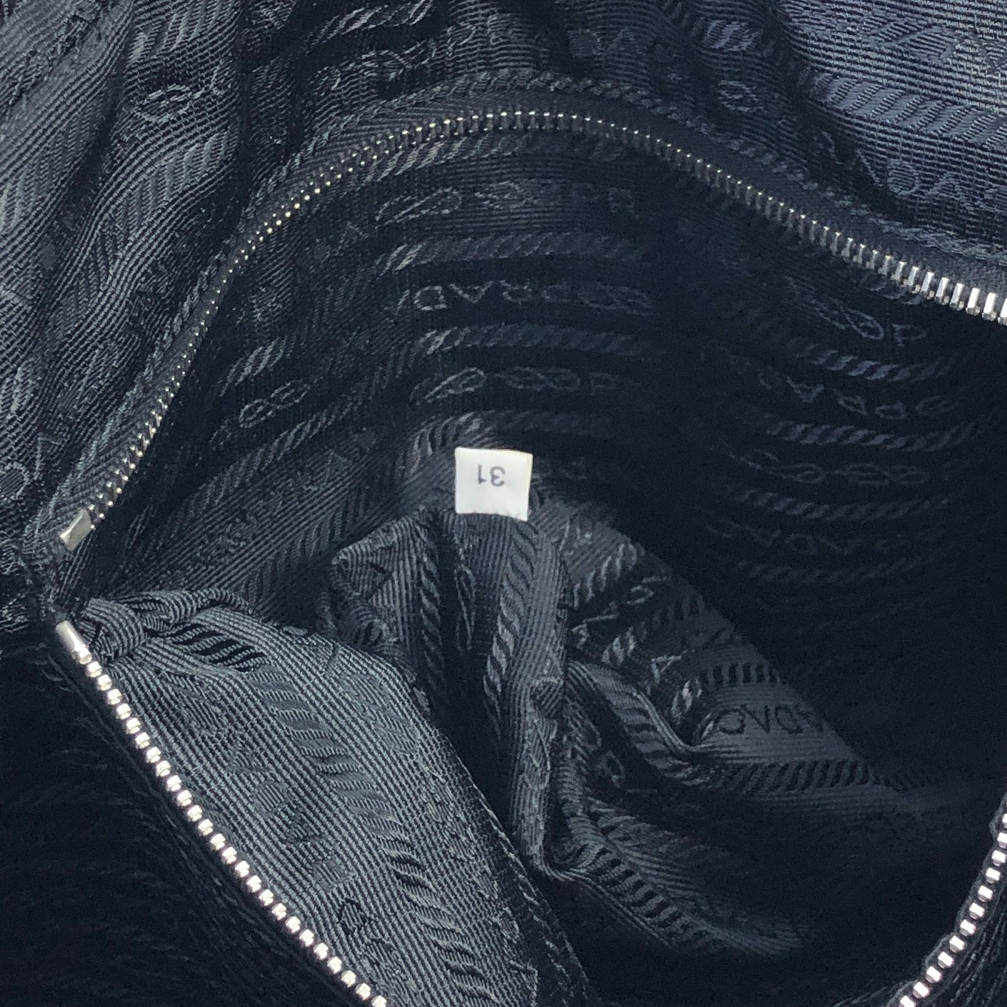 PRADA Triangle logo Nylon Two-way Tote bag Shoulder bag Black Vintage utm6ke