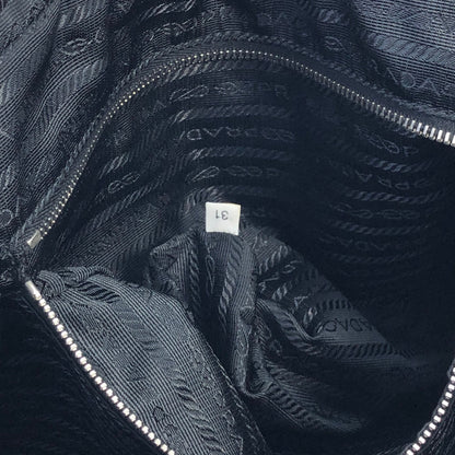 PRADA Triangle logo Nylon Two-way Tote bag Shoulder bag Black Vintage utm6ke