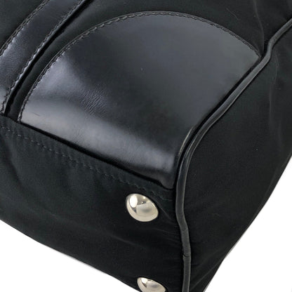 PRADA Triangle logo Nylon Two-way Tote bag Shoulder bag Black Vintage utm6ke