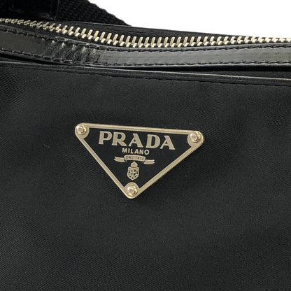 PRADA Triangle logo Nylon Two-way Tote bag Shoulder bag Black Vintage utm6ke
