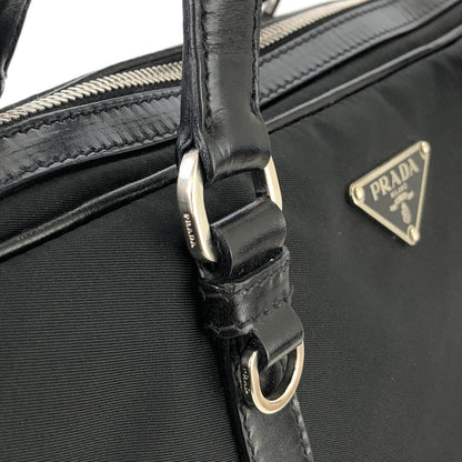 PRADA Triangle logo Nylon Two-way Tote bag Shoulder bag Black Vintage utm6ke